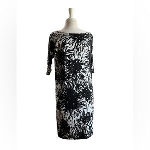 Diane Von Furstenberg Black and White Silk Mini Tumelo Dress Size 8